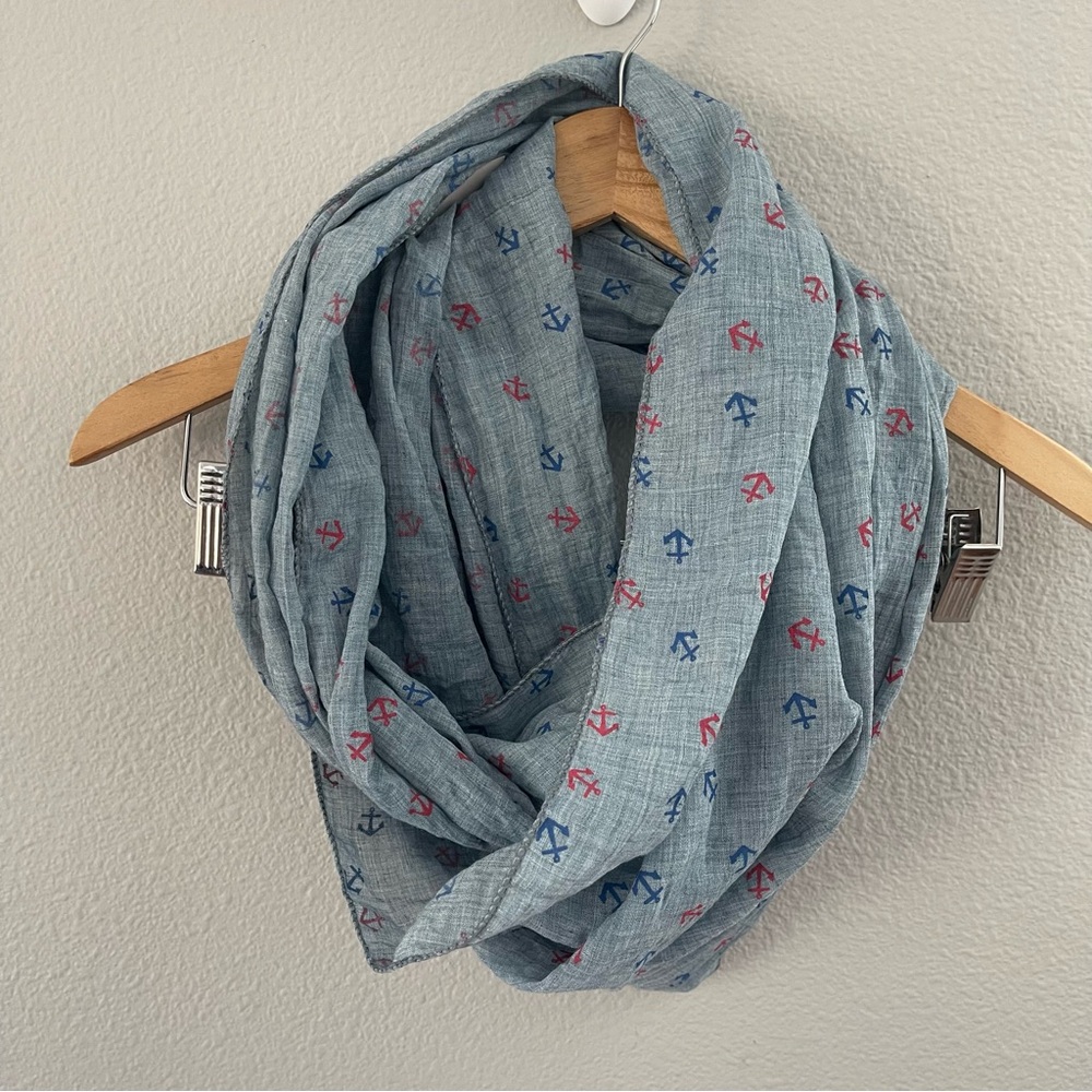 LOF Blue Anchor Cotton/Rayon Infinity Scarf